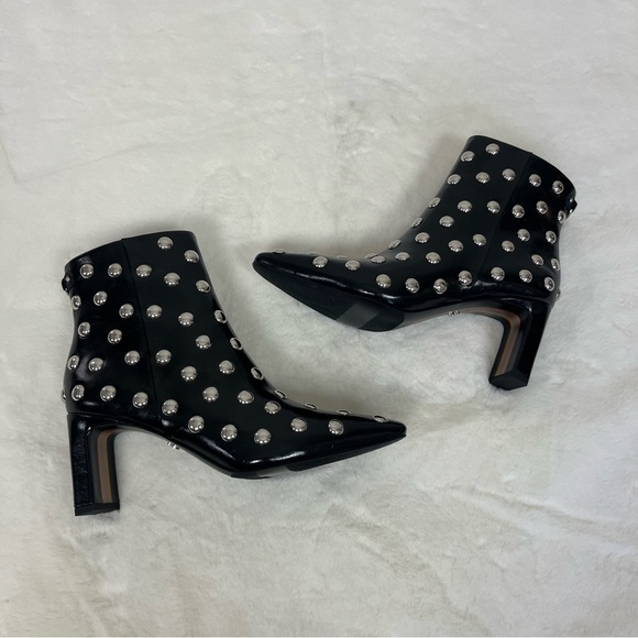 NWT SAM EDELMAN SAIGE STUDDED ANKLE BOOT IN BLACK AND SILVER SIZE 7 - Picture 15 of 16